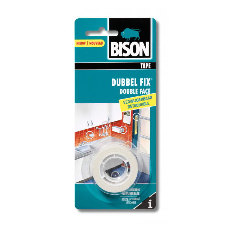 Bison Dubbel Fix dubbelzijdig tape wit