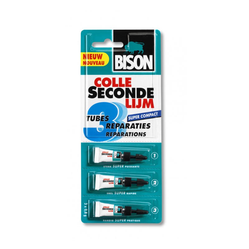 Bison Secondelijm 3 x 0.8 gram