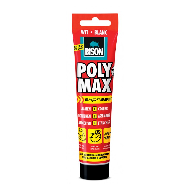 Bison Poly Max Express montagelijm wit 165gr