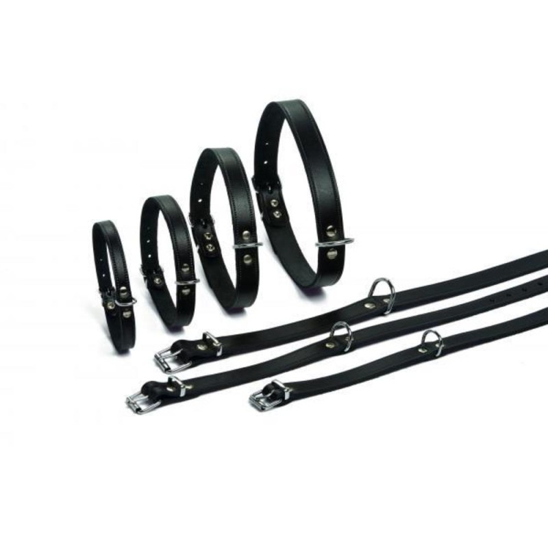 BZ Halsband Leder Zwart 47 cm X 18 mm