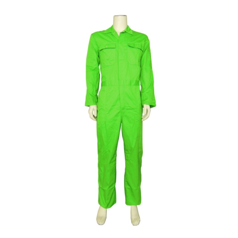 Kinderoverall polyester / katoen lime