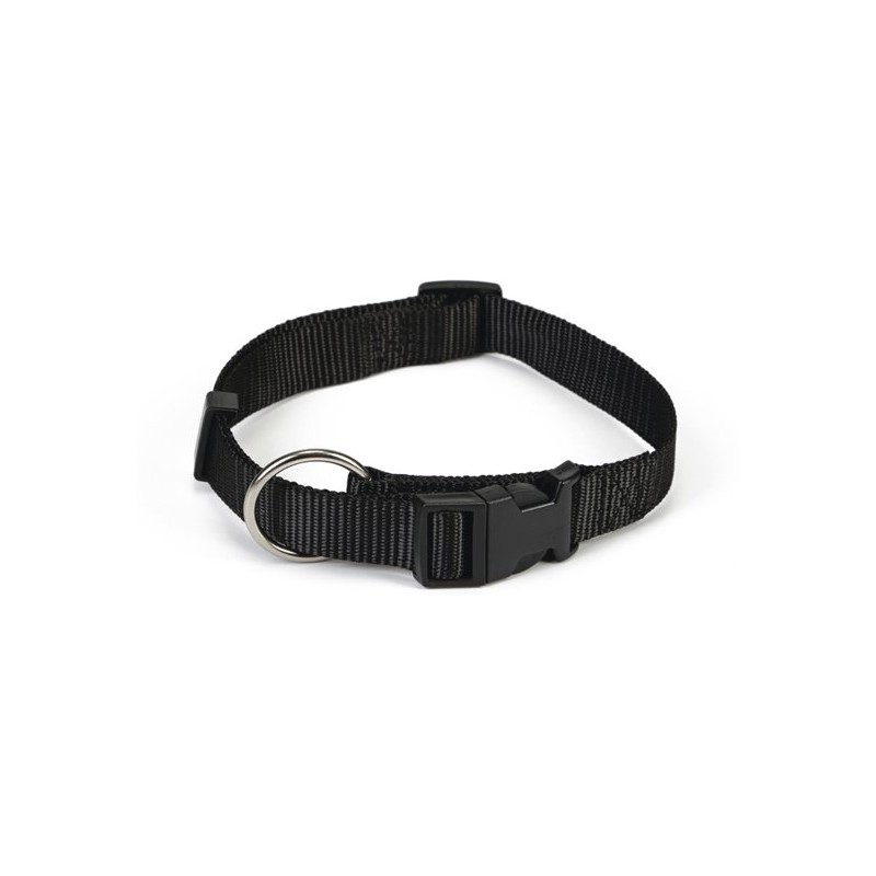 Honden halsband nylon zwart 20x 35-55 zwart