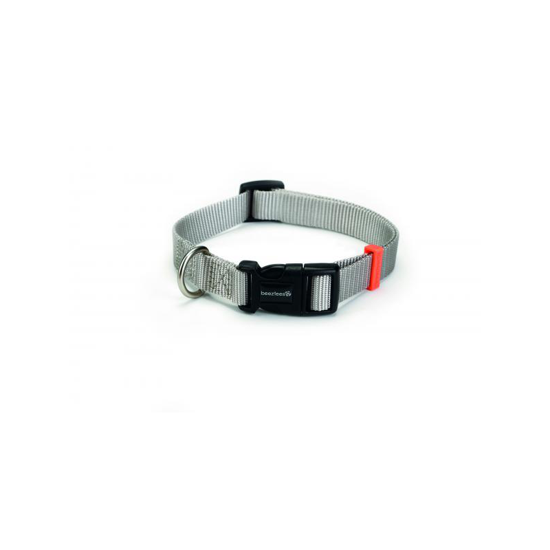 Honden halsband nylon grijs 10x 20-30